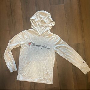 Champion Gray Long T-Shirt with Hoodie